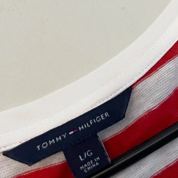 Tommy Hilfiger linen nautical stripe tunic preppy summer vacation resort classic - Picture 3 of 6
